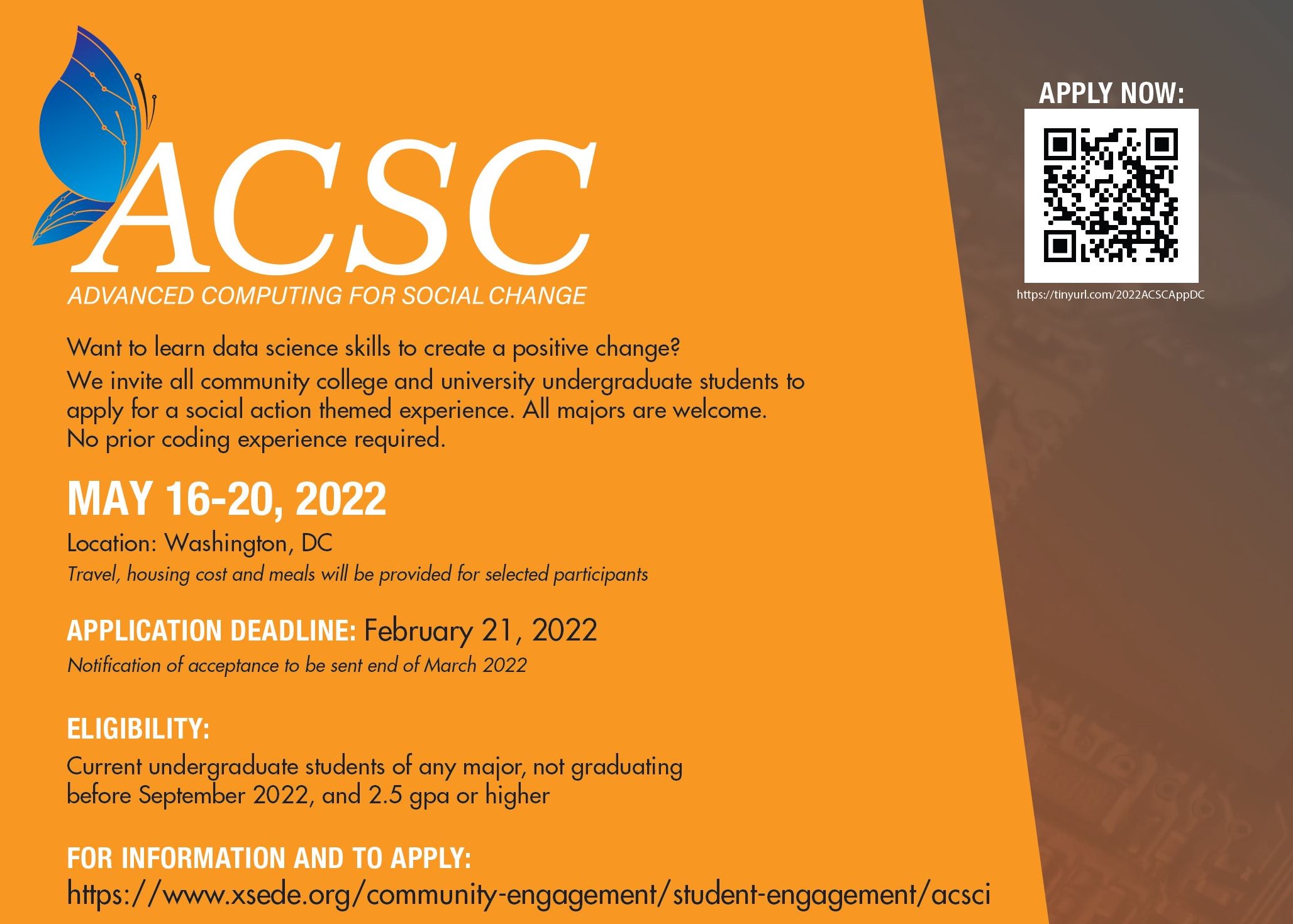 Apply to the Advanced Computing for Social Change Institute